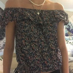 Off the shoulder flower top